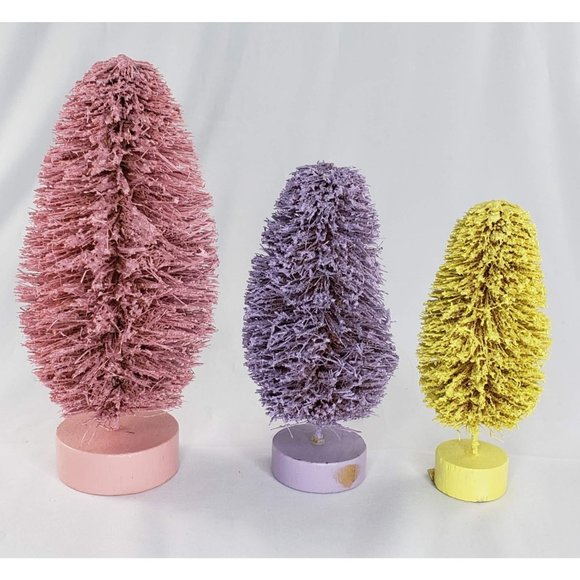 Enesco Oval Shaped Pastel Trees Vintage Easter Christmas Taiwan 1989 - Picture 4 of 5